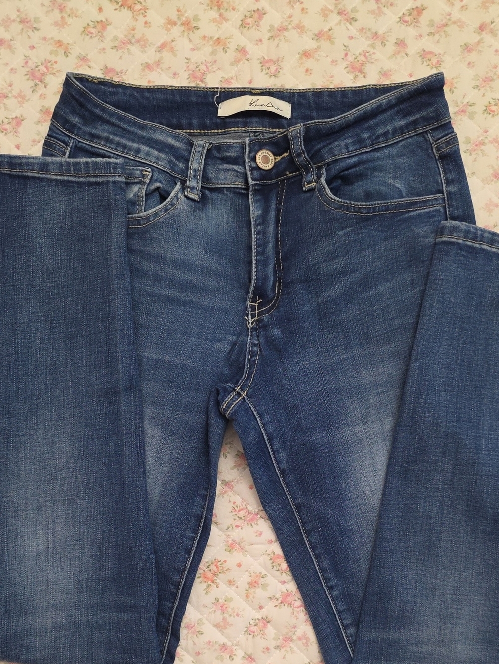 KanCan Dark Blue Skinny Jeans with Subtle Fade